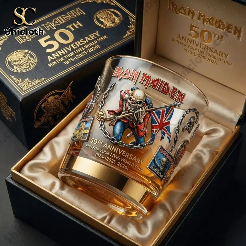 Iron Maiden 50Th Anniversary Whiskey Glass