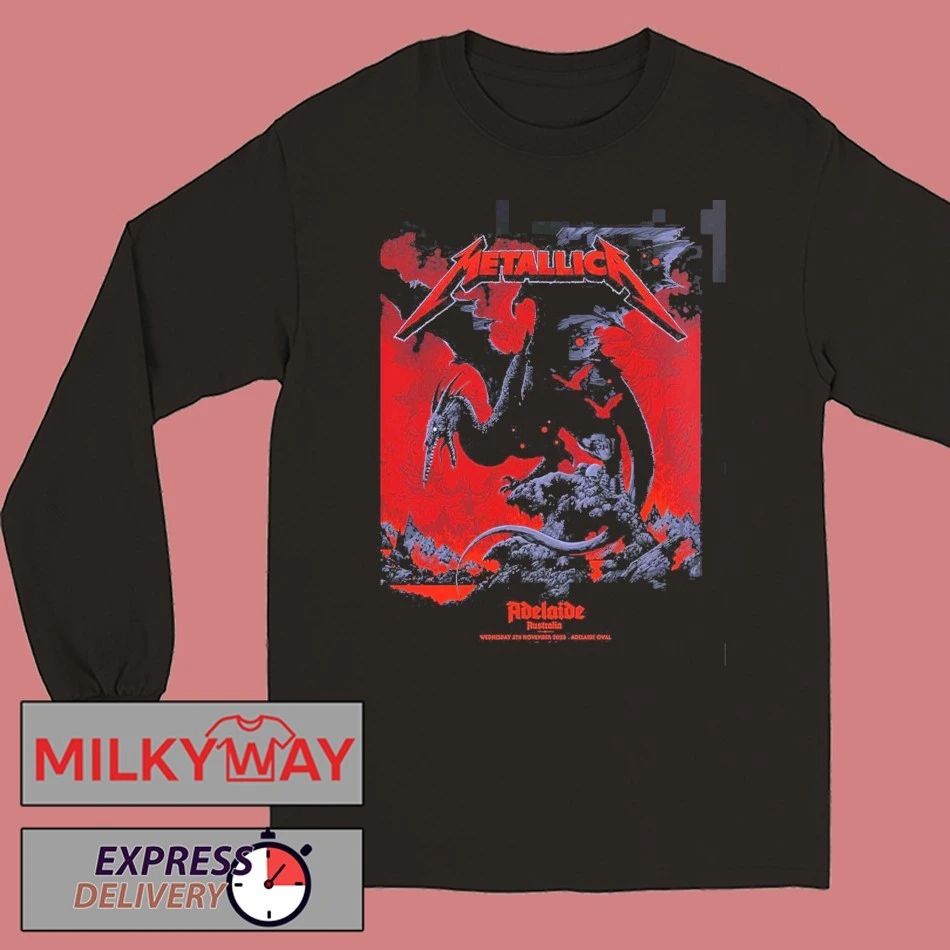 Metallica M72 Adelaide Australia Pop Up Shop Exclusive Poster By Ken Taylor At Adelaide Oval On November 5 2025 Pterosaur Art T-Shirt
