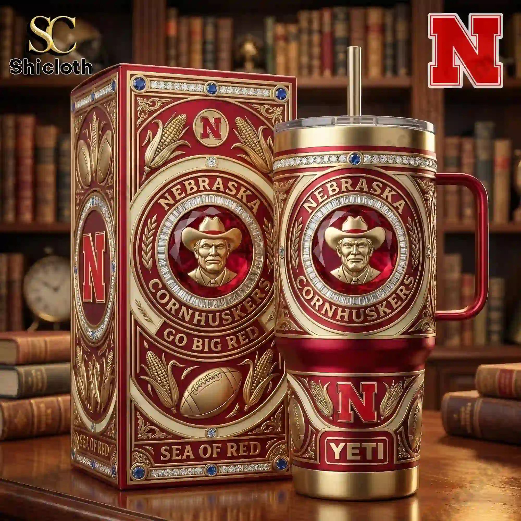 Nebraska Cornhuskers Go Big Red 40oz Tumbler With Handle
