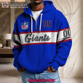 New York Giants Waffle Half Zip Hoodie