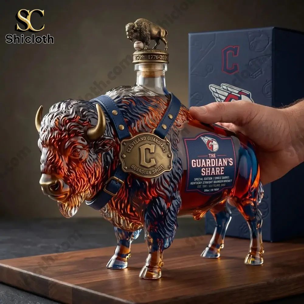 Bison Spirit BuffaloTrace x Cleveland Guardians Limited Whiskey Bottle