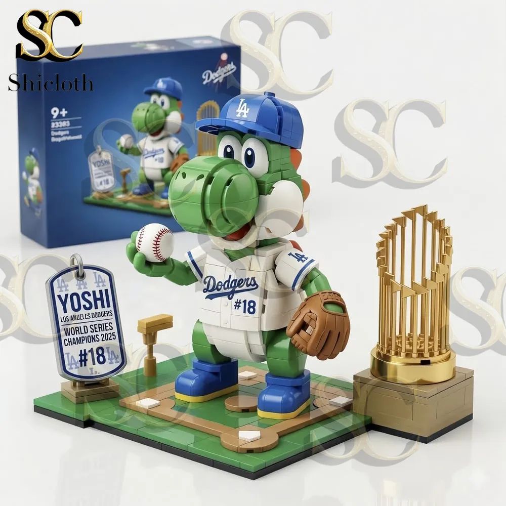 Yoshinobu Yamamoto Los Angeles Dodgers World Series Champions Building Brick Set