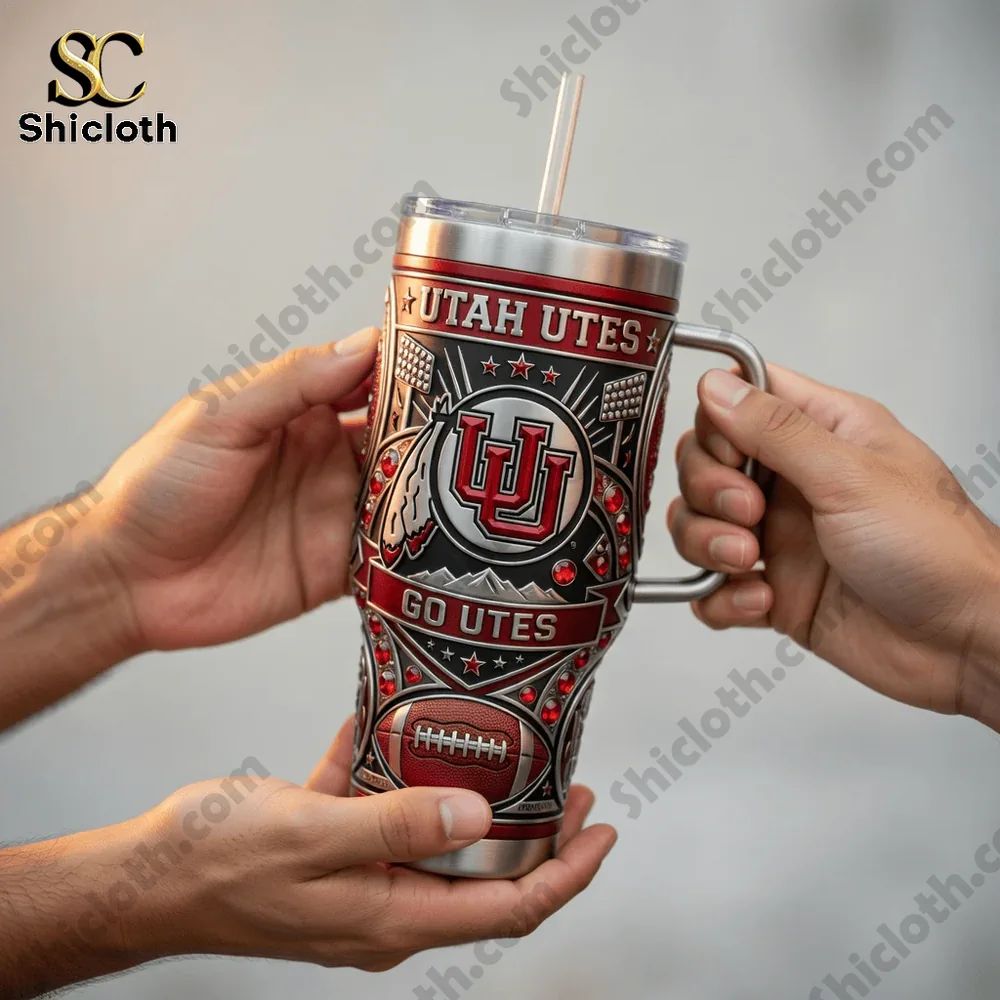 Utah Utes Go Utes 40oz Tumbler With Handle