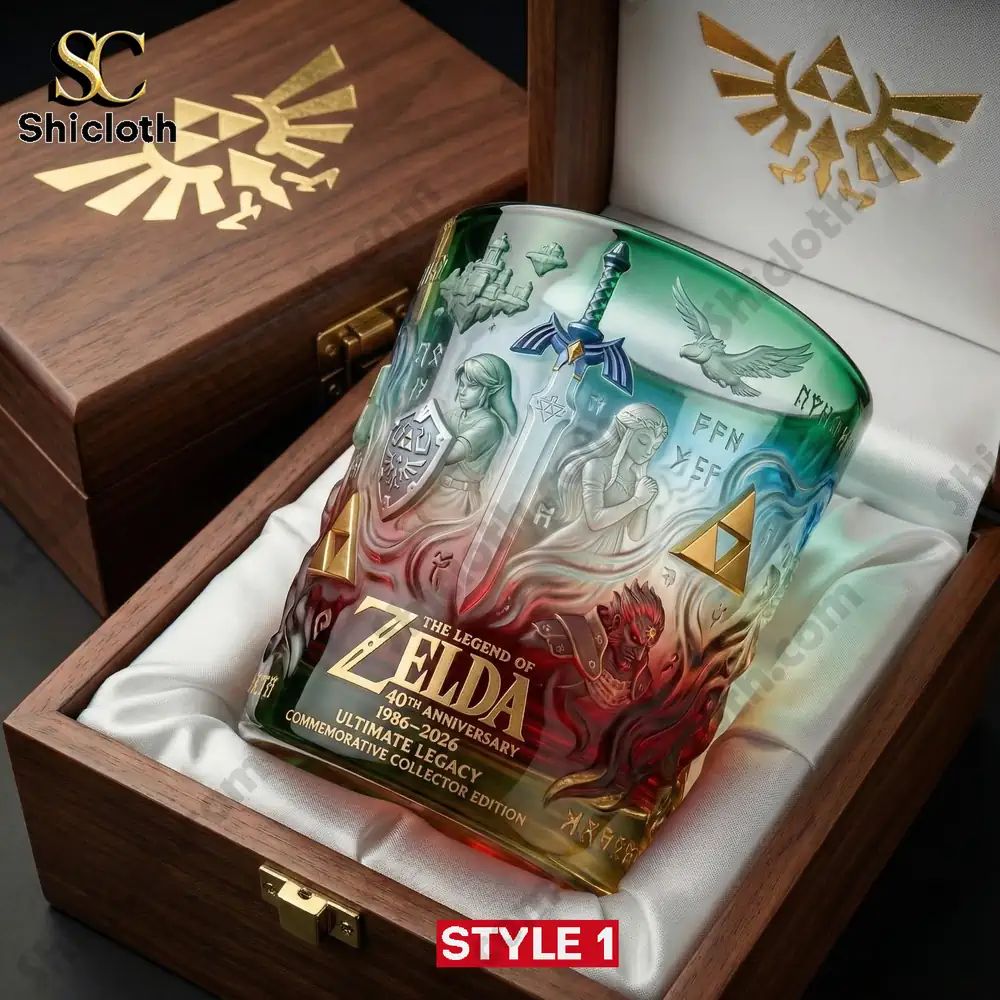 Zelda 40th Anniversary Whiskey Glass