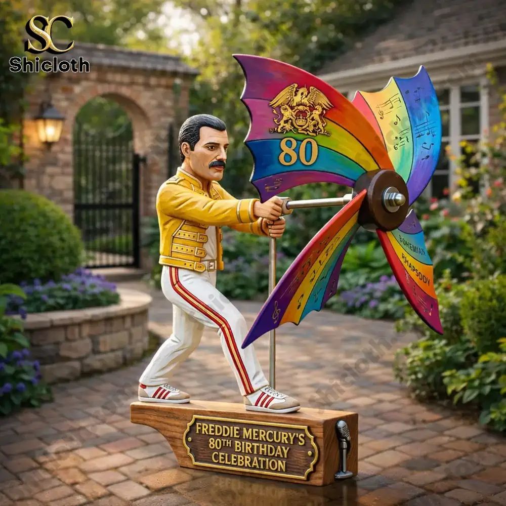 Freddie Mercury 80th Birthday Celebration Wind Spinner For Garden