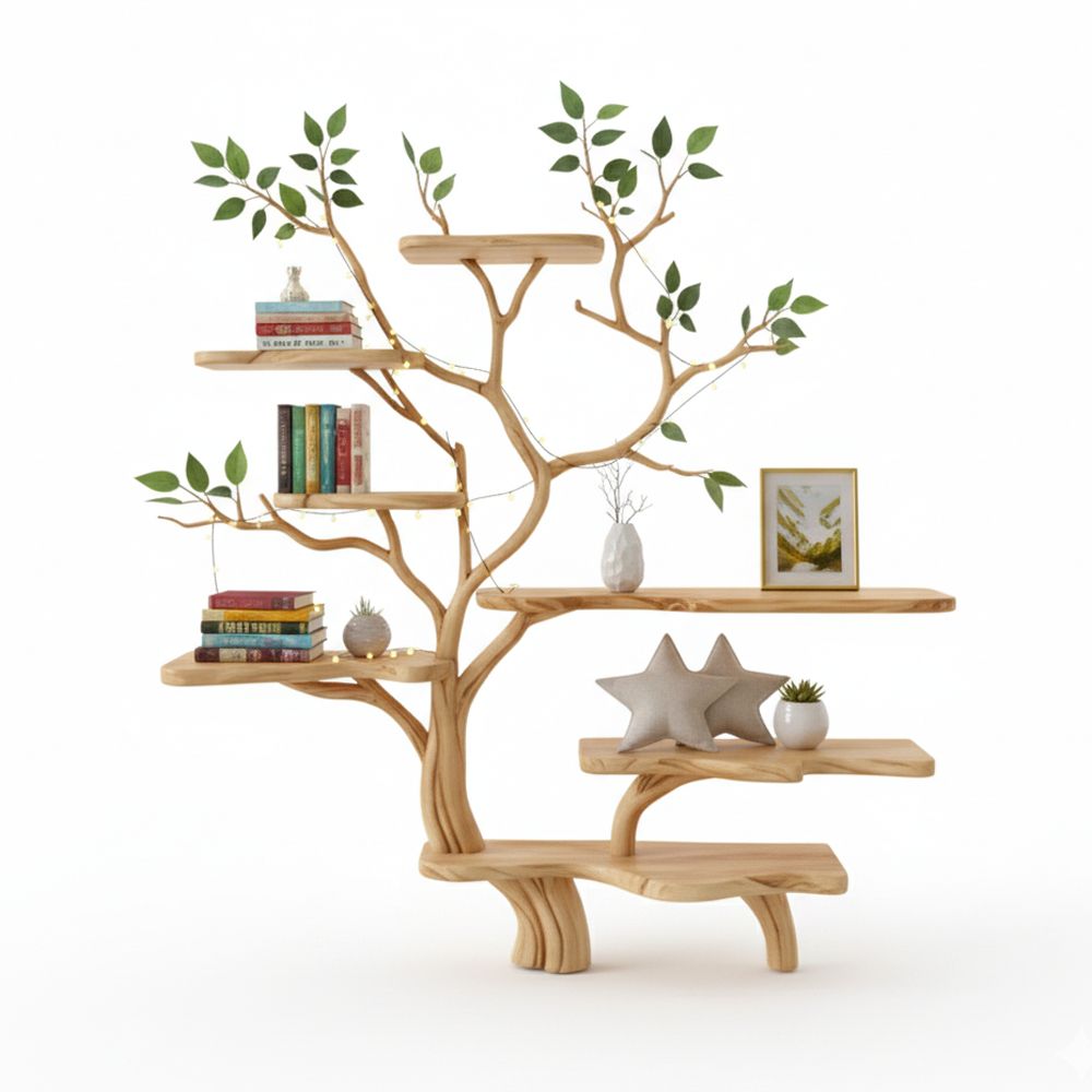 Floor Bookshelf – Driftwood Art Handmade Home Decor