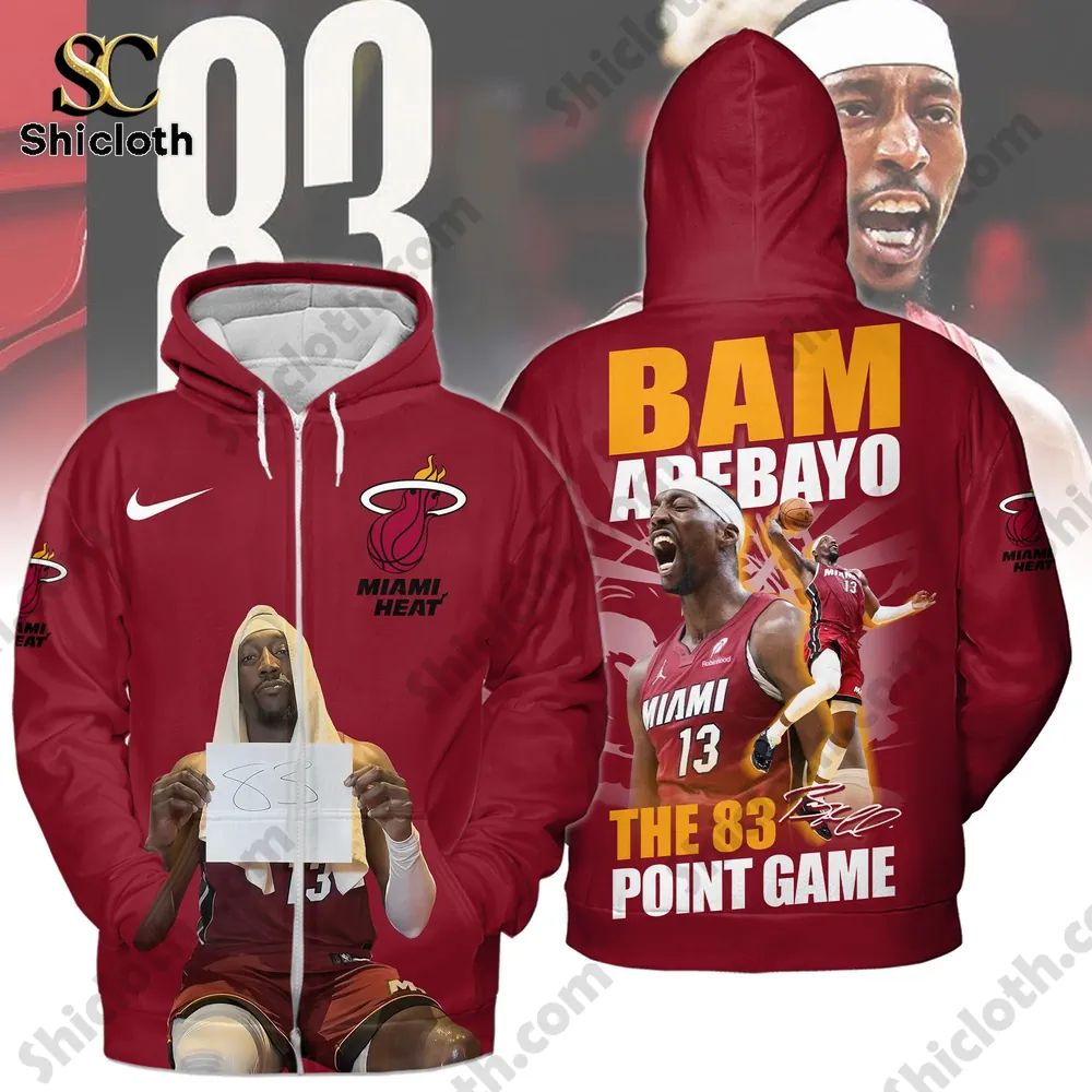 Miami Heat Bam Adebayo The 83 Point Game Hoodie 2026
