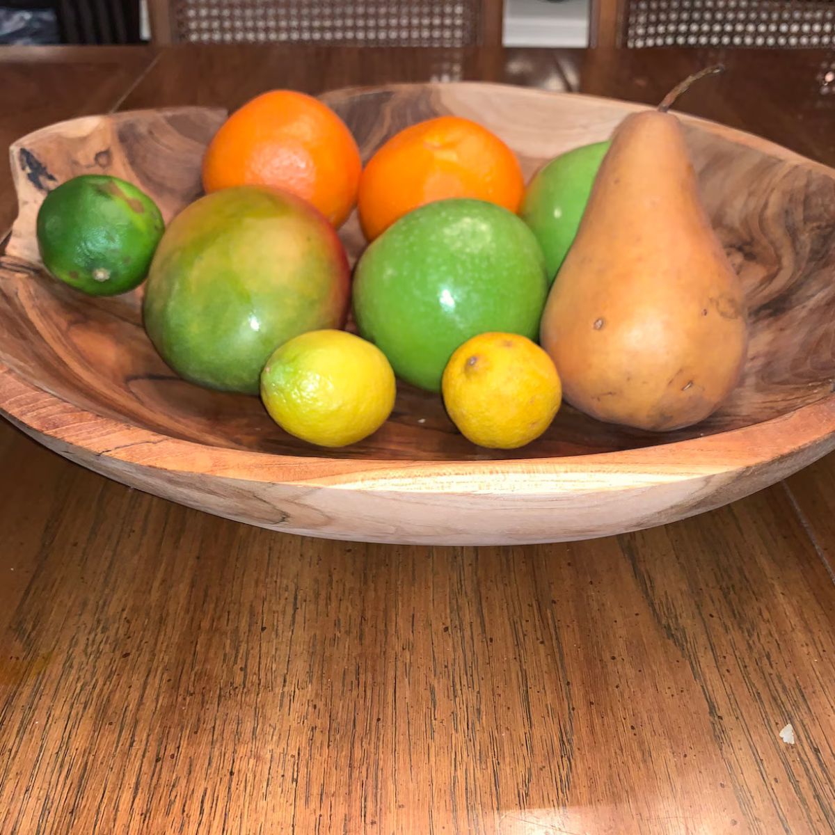 Live Edge Hand-Carved Teak Root Serving Bowl