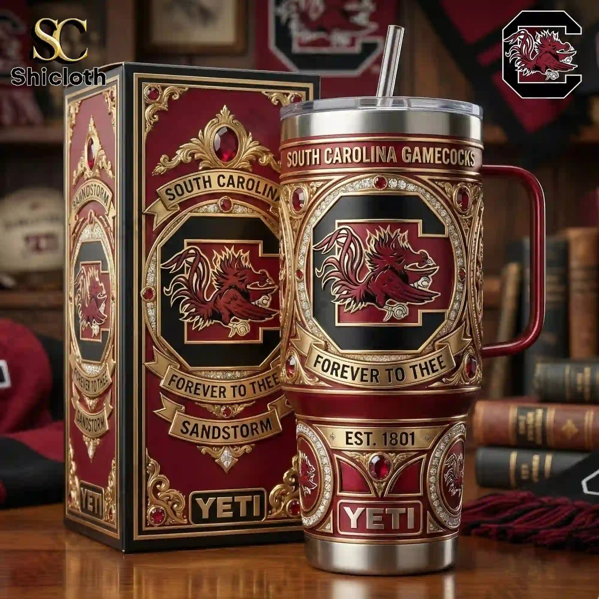 South Carolina Gamecocks Custom 40oz Tumbler With Handle