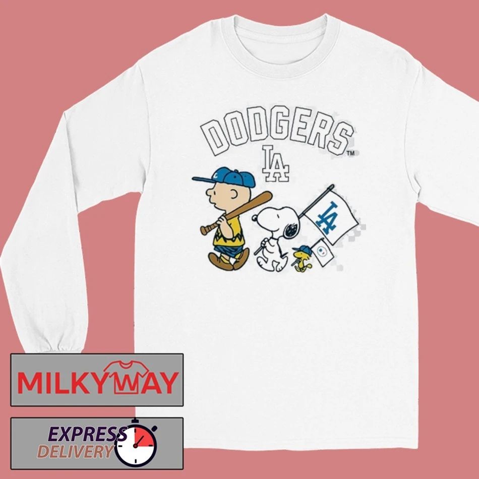 Los Angeles Dodgers Peanuts Flag Shirt