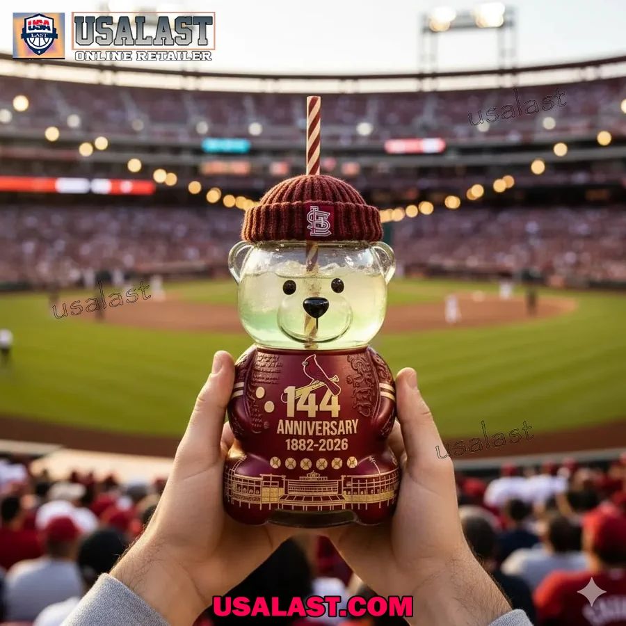 St. Louis Cardinals 144th Anniversary Collectible Bear Glass Cup