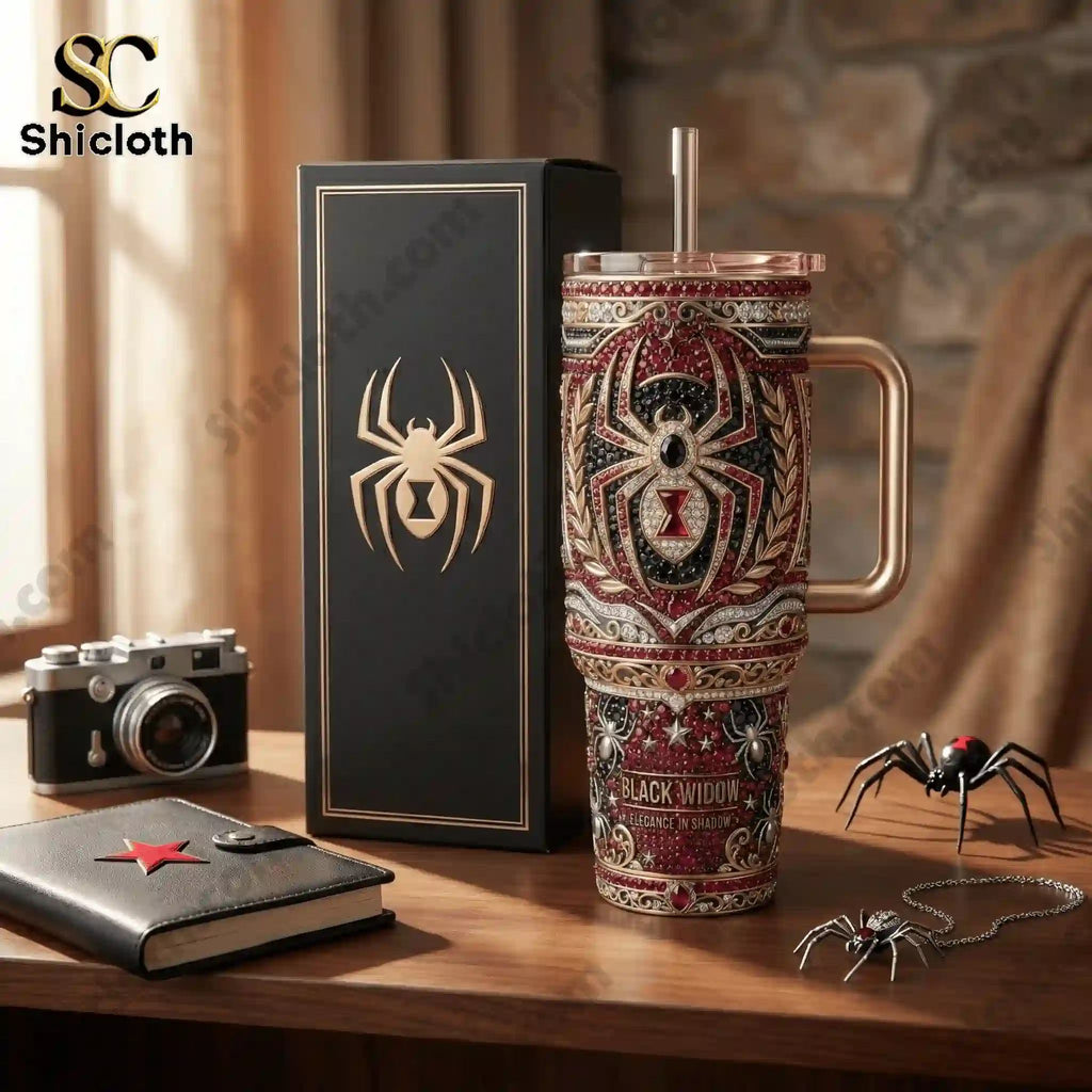Black Widow Elegance In Shadow r 40oz Tumbler With Handle