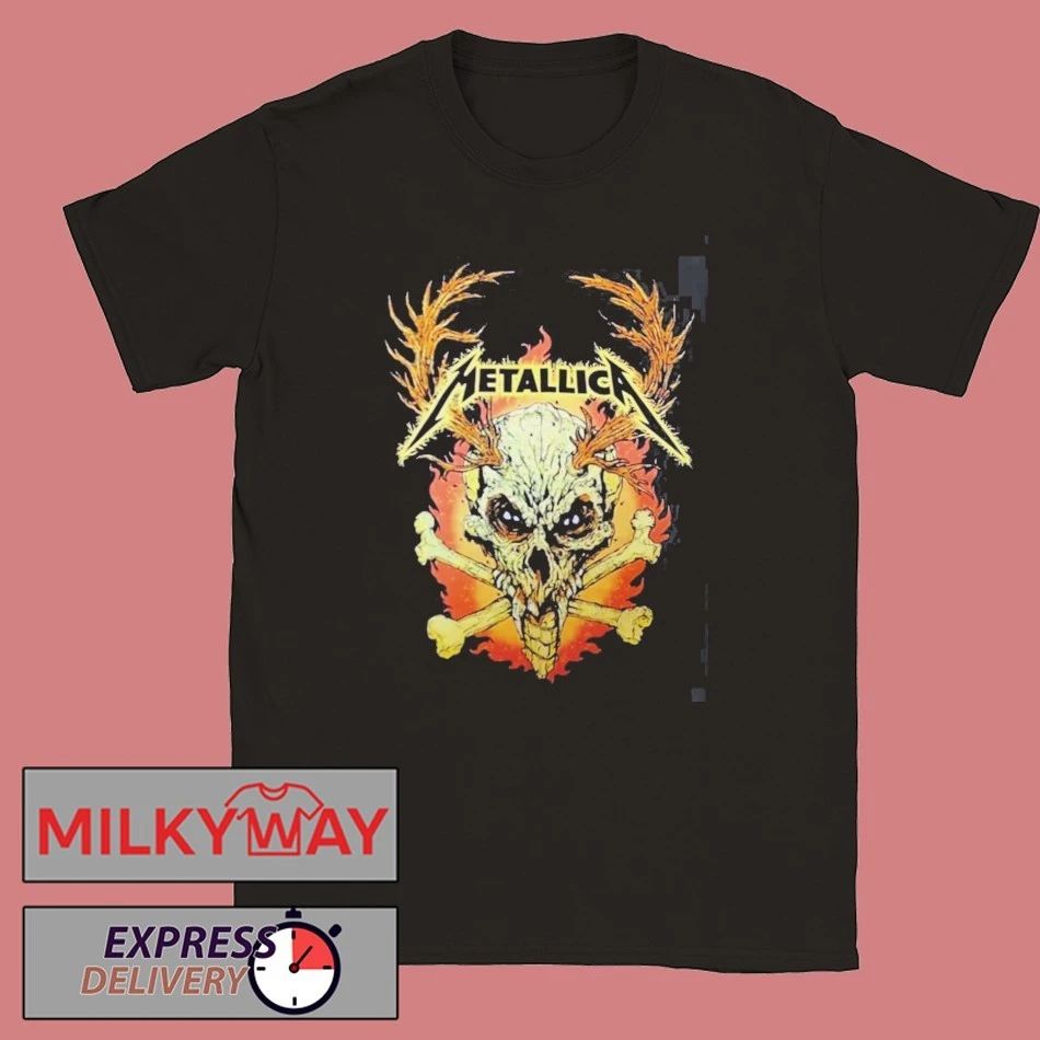 Metallica M72 World Tour 2025 2026 Flame Skull Dates Back Two Sided T-Shirt