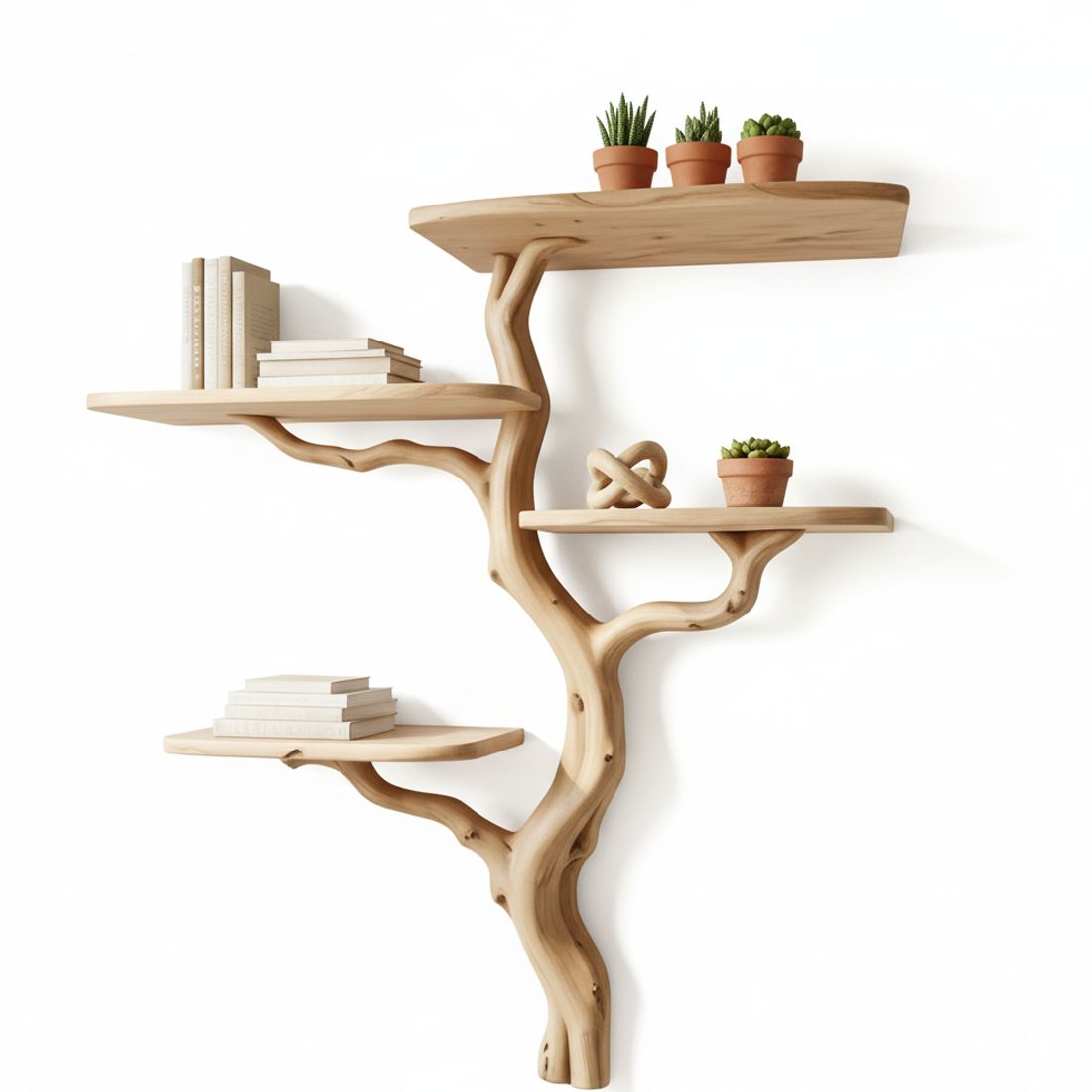 Handcrafted Tree Branch Bookshelf – Eco-Friendly Home Decor