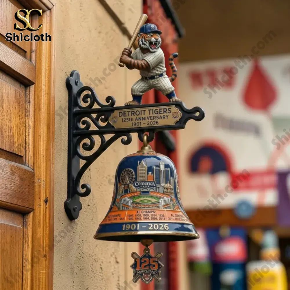Detroit Tigers 125th Anniversary 1901-2026 Wall Bell Doorbell
