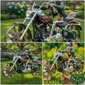 3D Design Biker Skeleton On Flame Motorcycle Wind Spinner