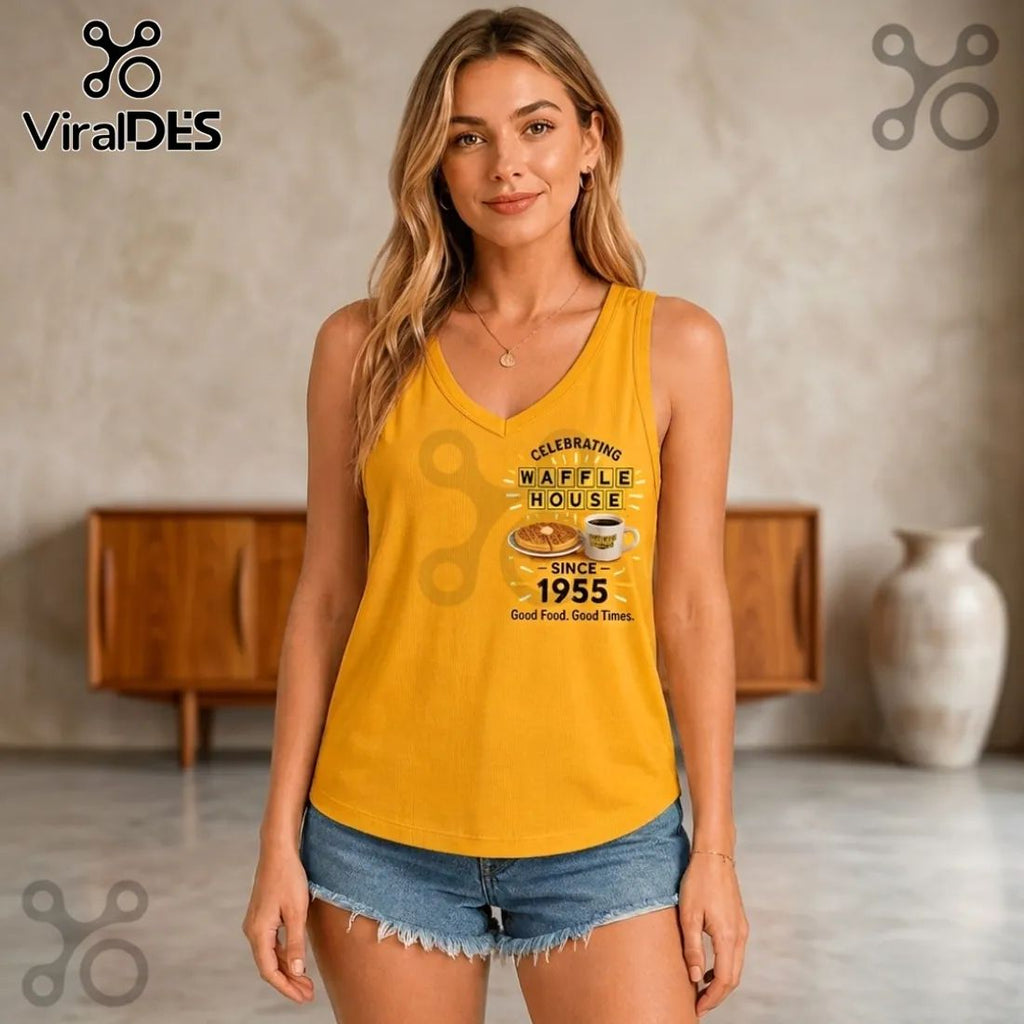 Waffle House Retro 1955 Logo V-Neck Tank Top