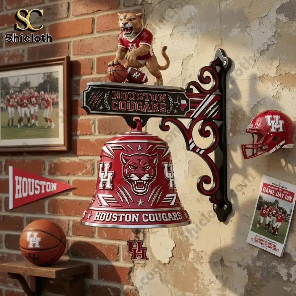 Houston Cougars Commemorative Wall Bell Doorbell