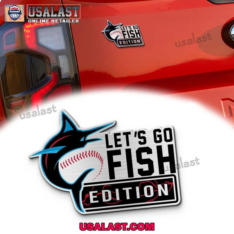 Miami Marlins Edition Engraved Car Name Badge