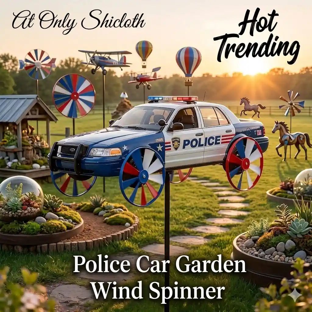 Police Car Garden Wind Spinner