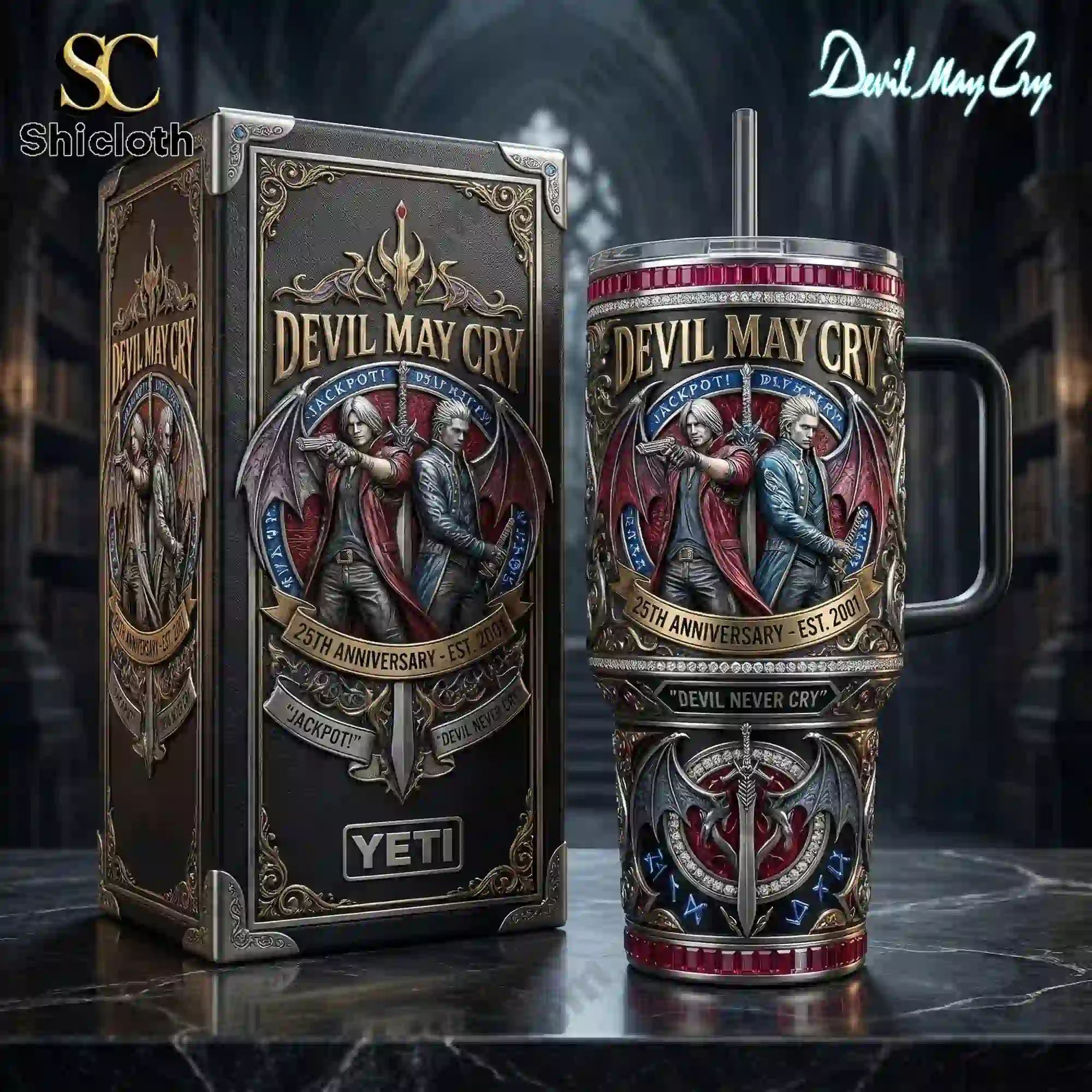 Devil May Cry 25th Anniversary 40oz Yeti Tumbler With Handle