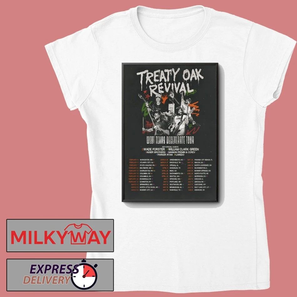 Poster Treaty Oak Revival West Texas Degenerate 2026 Tour shirt