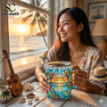 Jimmy Buffett Tropical Island Stained Glass Mug