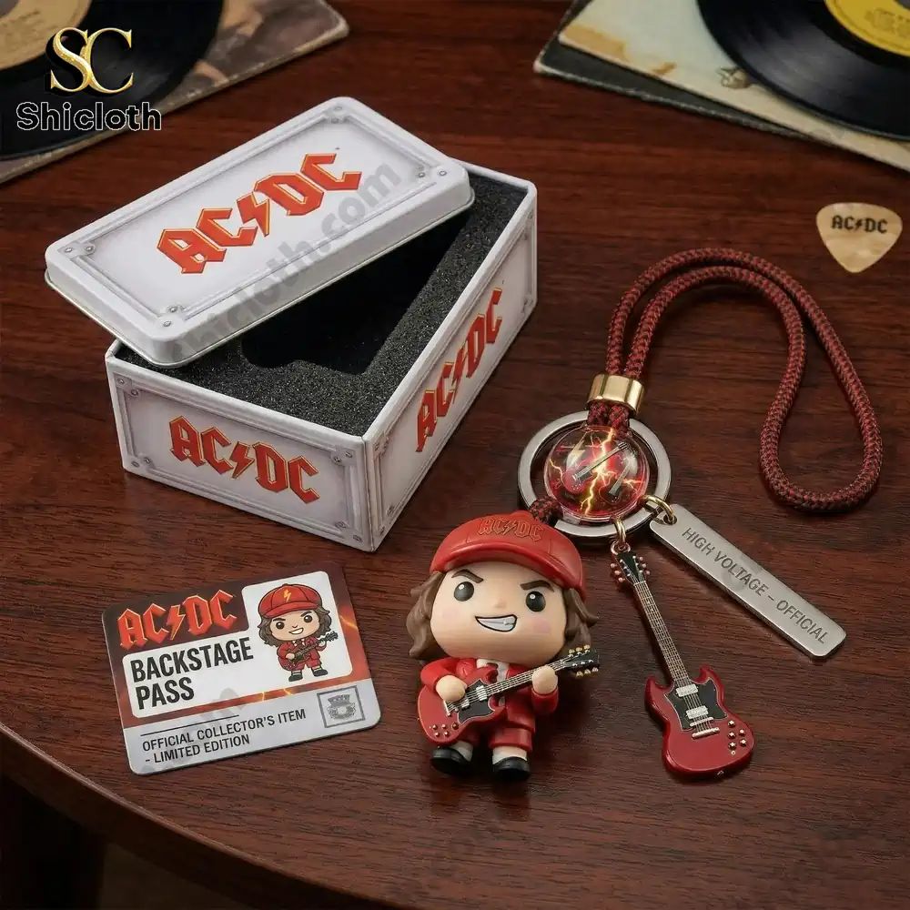 ACDC Angus Young Backstage Pass Acrylic Keychain