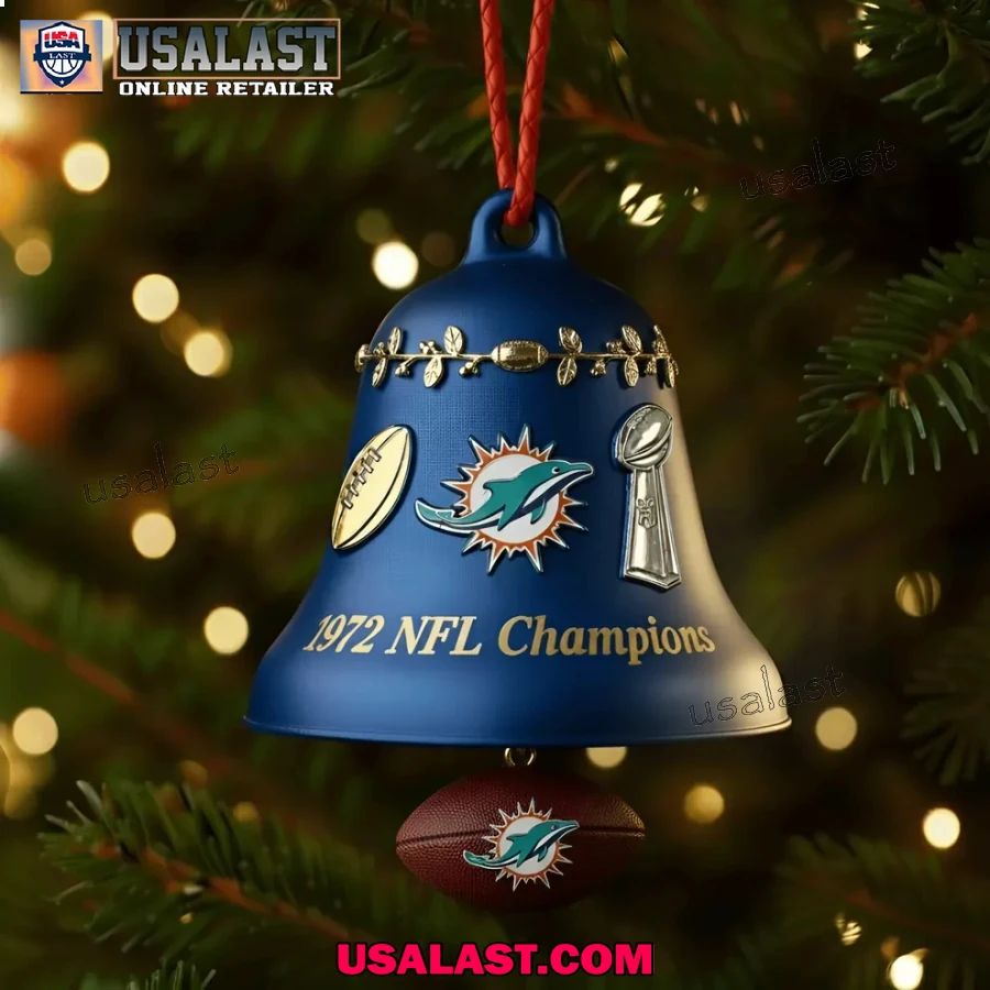 Miami Dolphins 2025 Christmas Bell Ornament