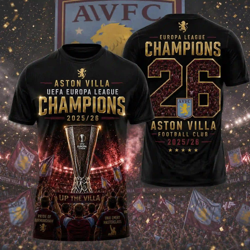 Aston Villa FC UEFA Europa League Champions 2025-2026 Limited Shirt