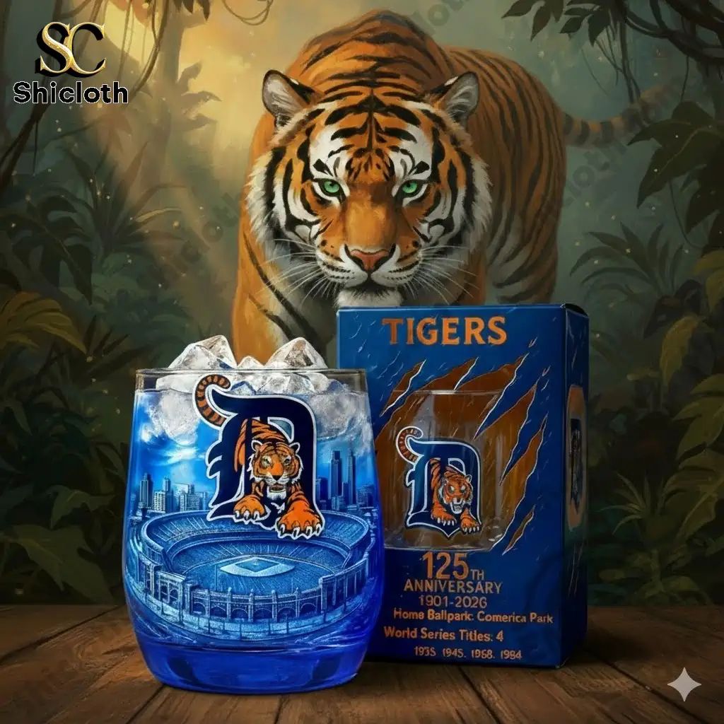Detroit Tigers 125th Anniversary 1901 2026 Whiskey Glass