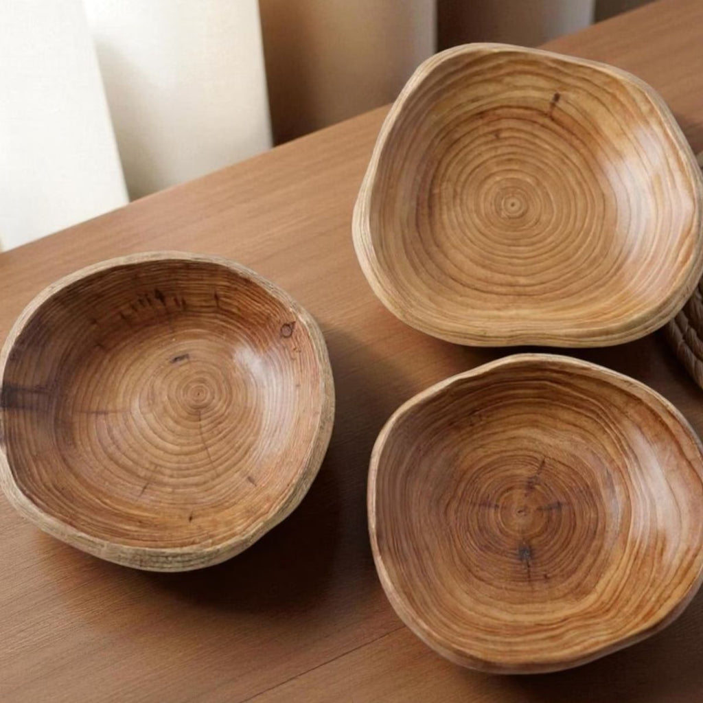 Hand-Carved Natural Wood Freeform Serving Bowl – Organic Elegance