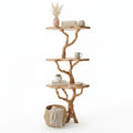 Corner Tree Floating Bookshelf – Handcrafted Driftwood & Solid Wood Shelf