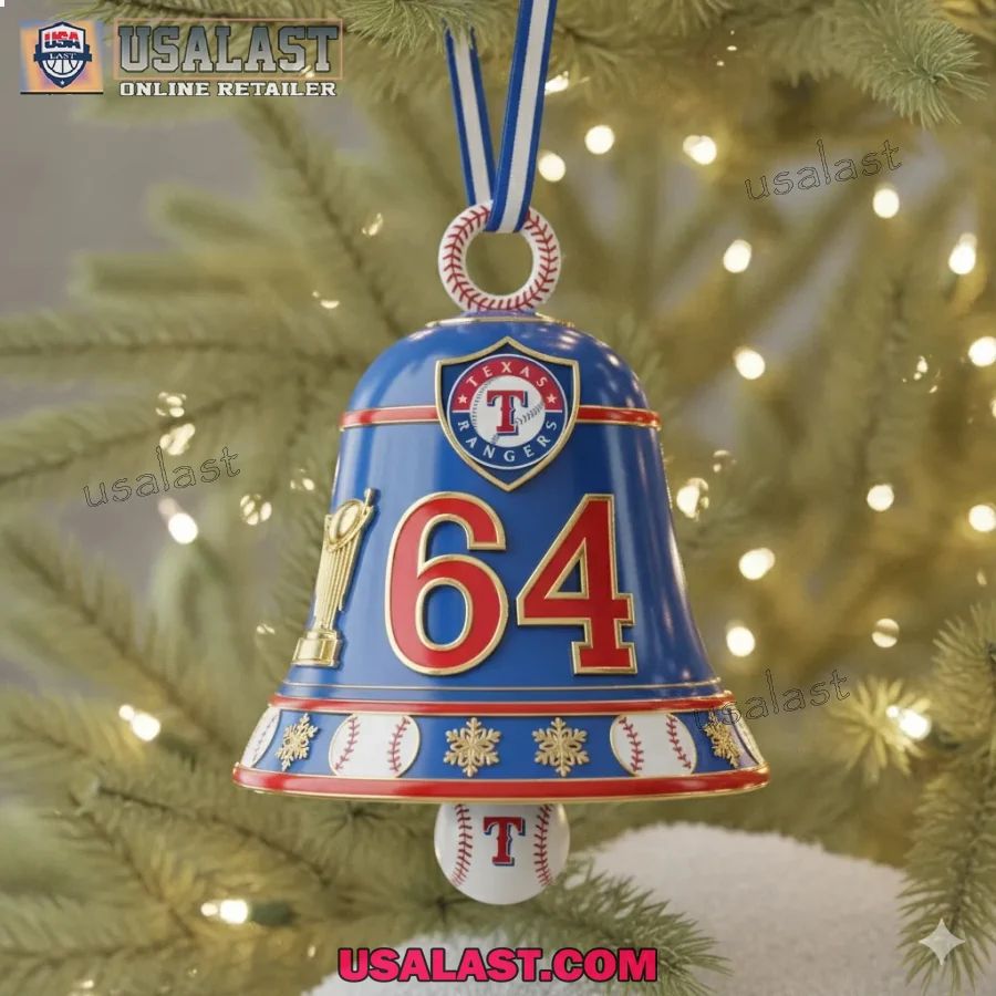 Texas Rangers 64th Anniversary Christmas Bell Ornament
