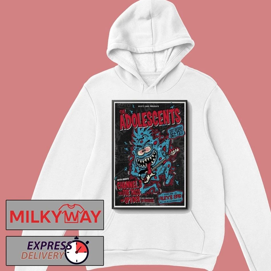 The Adolescents December 13 2025 Alex’s Bar in Long Beach CA Poster shirt