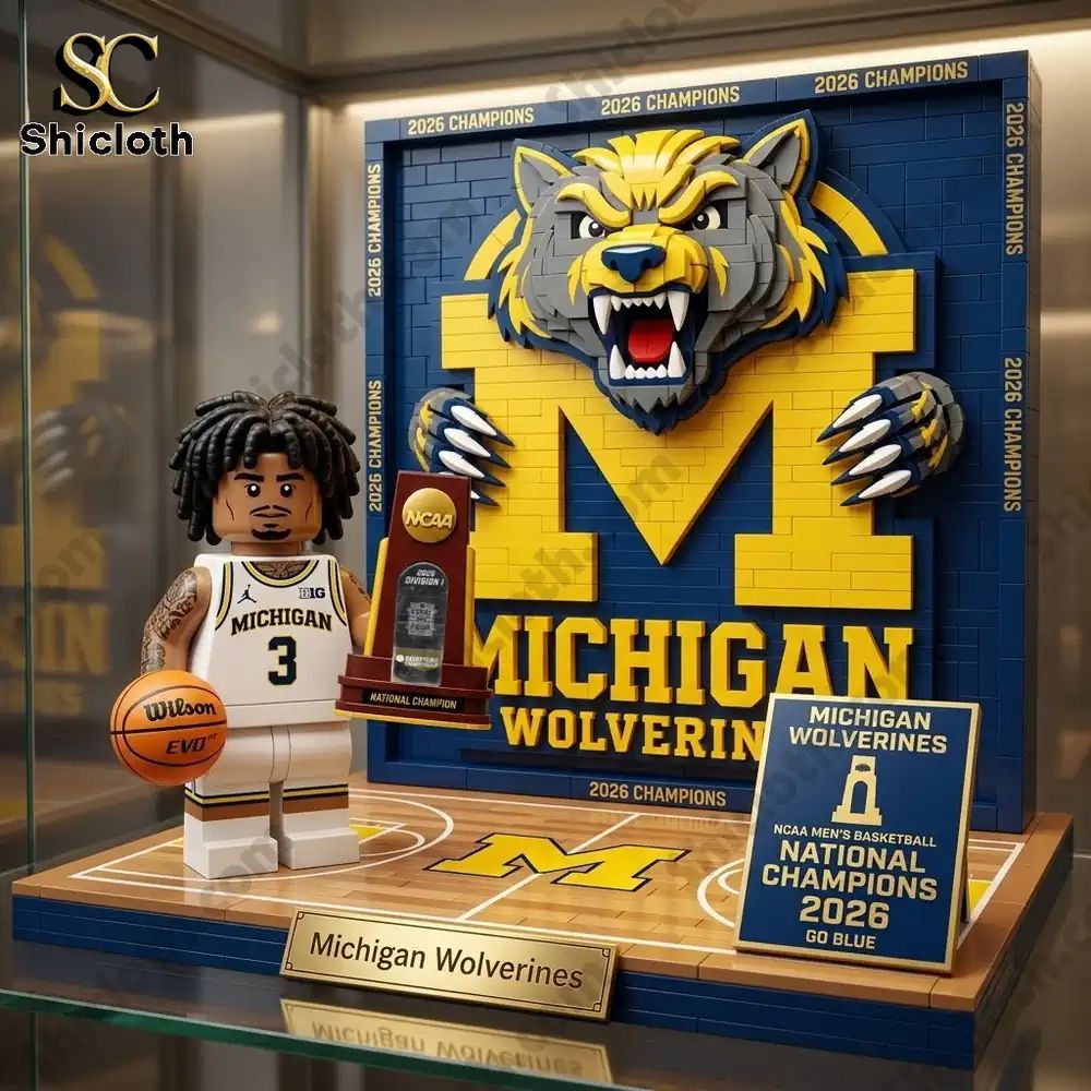 Michigan Wolverines 2026 National Champions Elliot Cadeau Building Brick Set