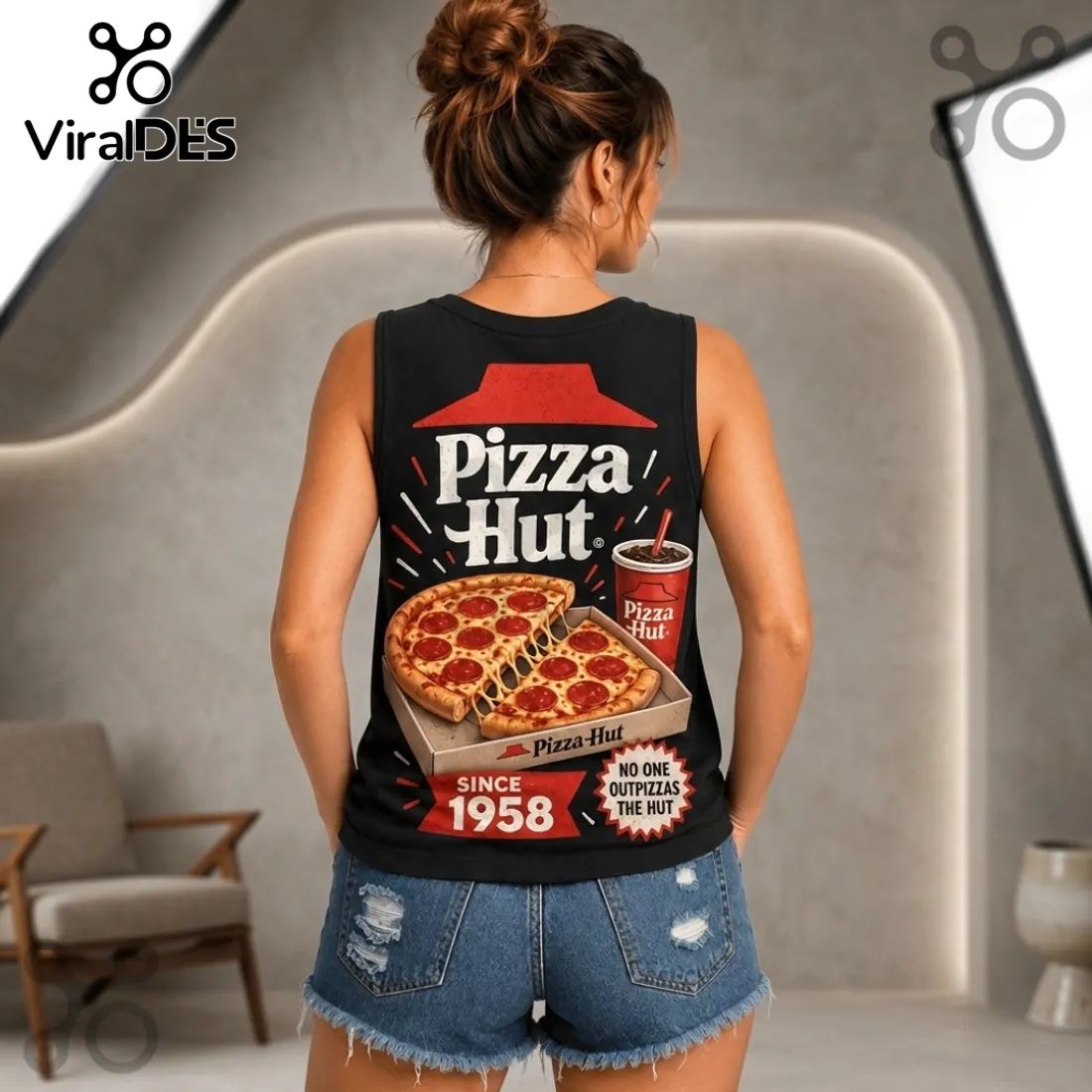 Pizza Hut 1958 Vintage Logo V-Neck Tank Top