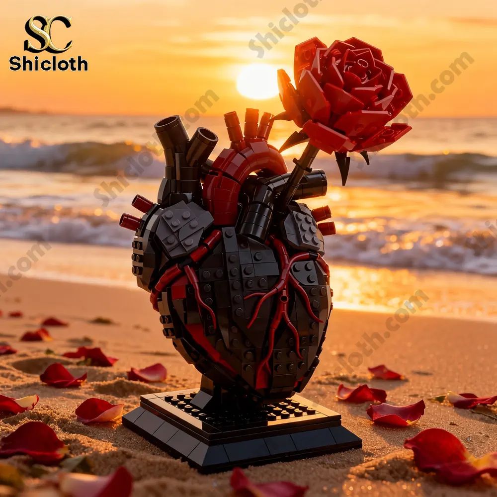 The Heartbeat in Bloom Rose & Heart Sculpture