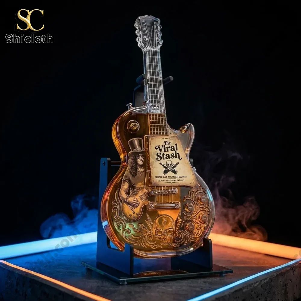 Slash Rock Tribute Electric Guitar Shaped The Viral Stash Whiskey Bottle