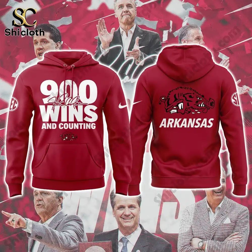 Arkansas Basketball Coach John Calipari 900 Win Commemorative Hoodie