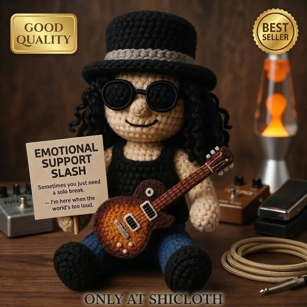 Emotional Support Slash Crochet Doll Handmade Musician Amigurumi Desk Toy