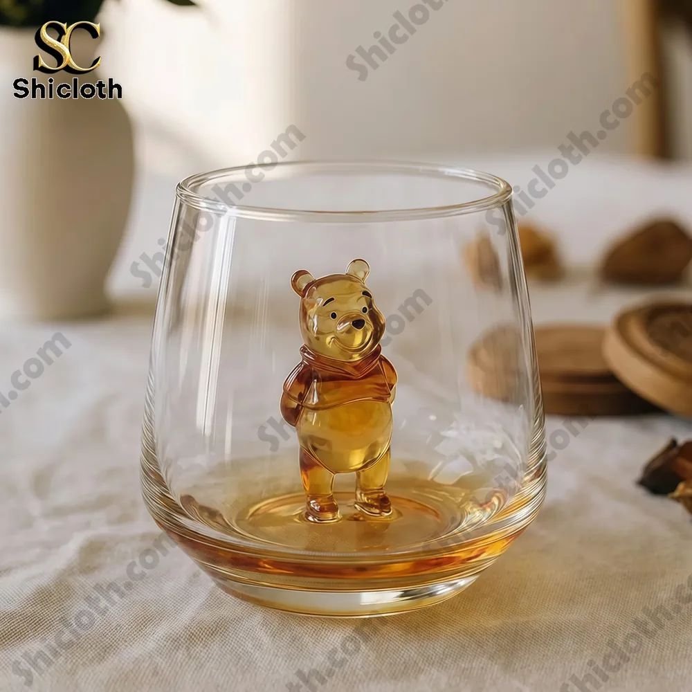 Handmade The Pooh Glass Cup