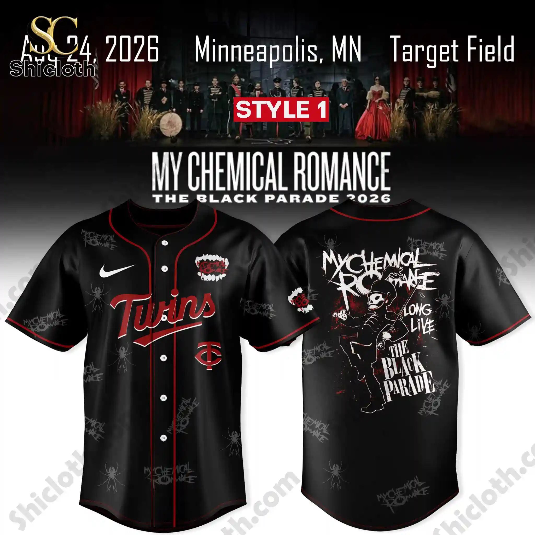 Minnesota Twins x My Chemical Romance The Black Parade 2026 Jersey