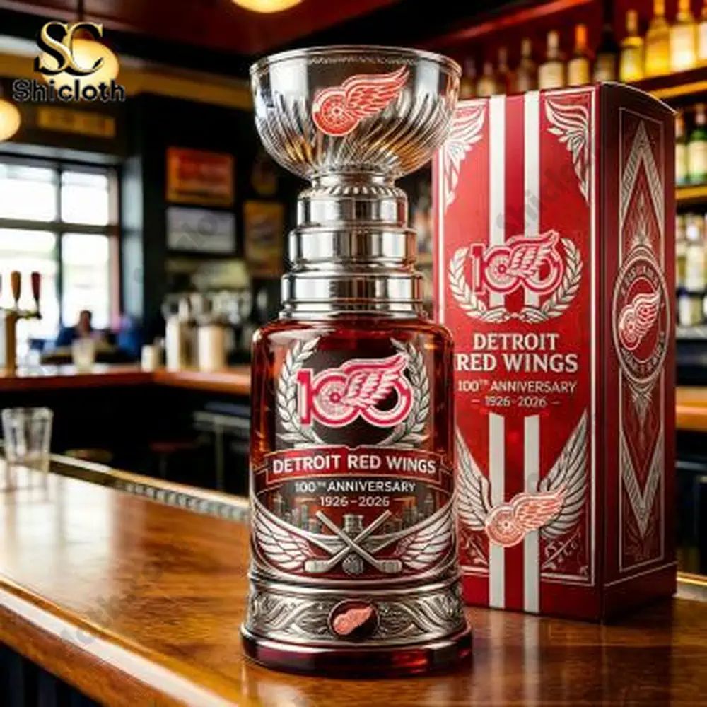 Detroit Red Wings HockeyTown 100th Anniversary Stanley Cup Whiskey Glass