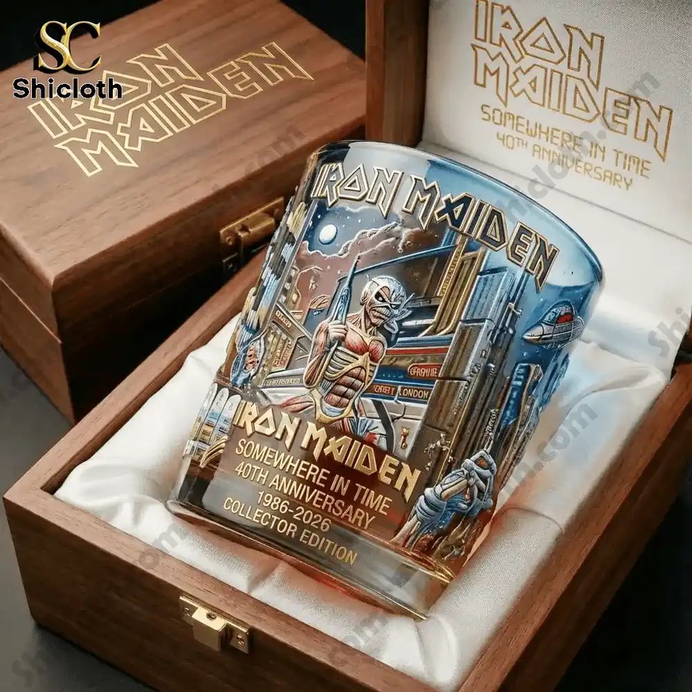 Iron Maiden Somewhere in Time 40th Anniversary Glass