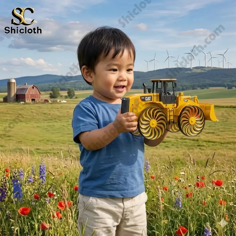 Small Bulldozer Wind Spinner For Garden