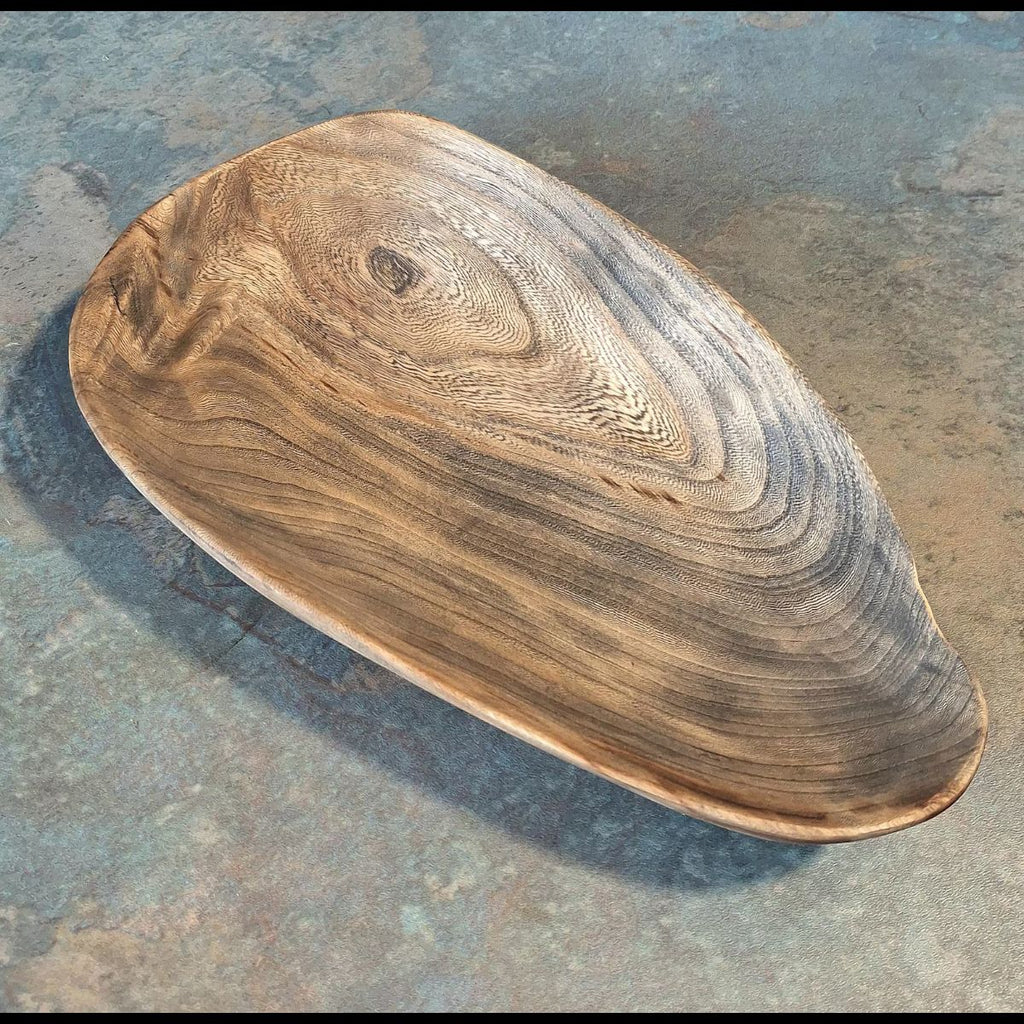 Rustic Hand-Carved Elm Wood Bowl – Charming and Unique