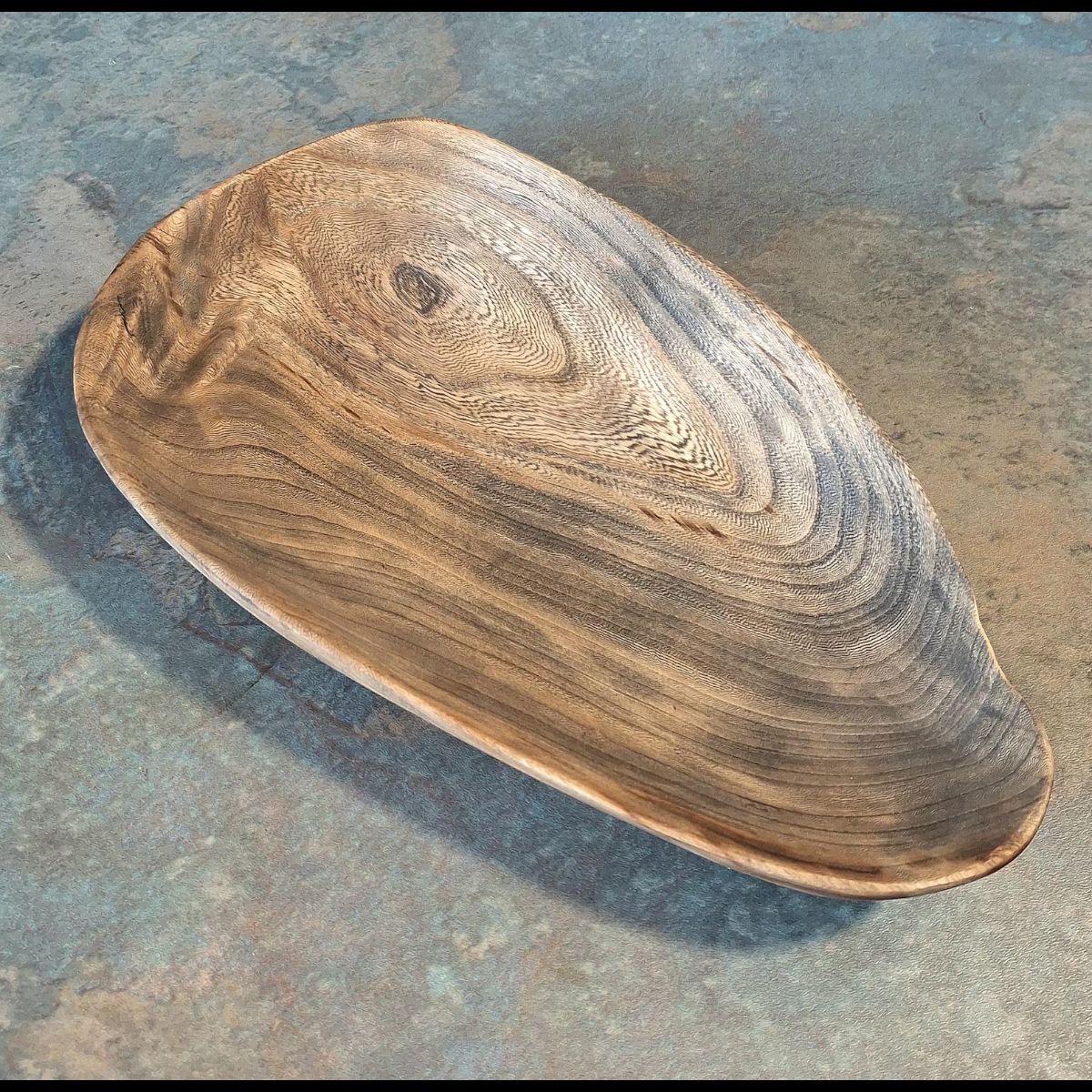 Rustic Hand-Carved Elm Wood Bowl – Charming and Unique
