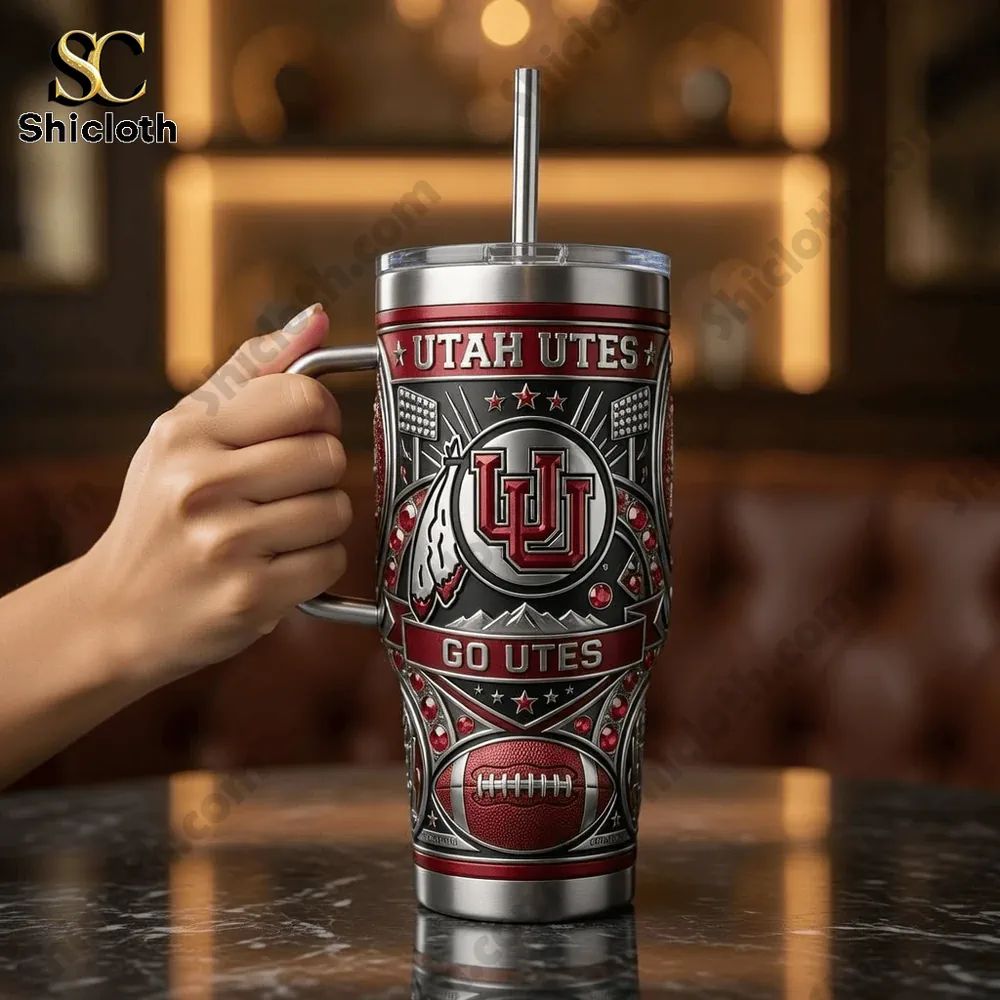Utah Utes Go Utes 40oz Tumbler With Handle