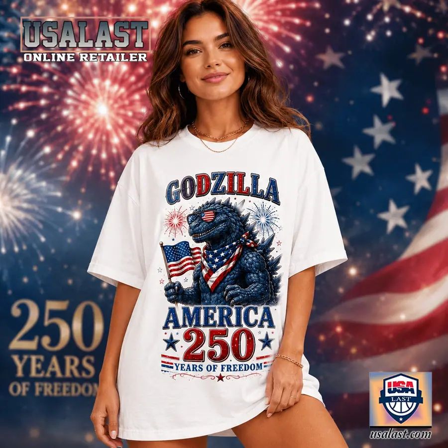 Godzilla Bless America 250th Anniversary 3D T-Shirt